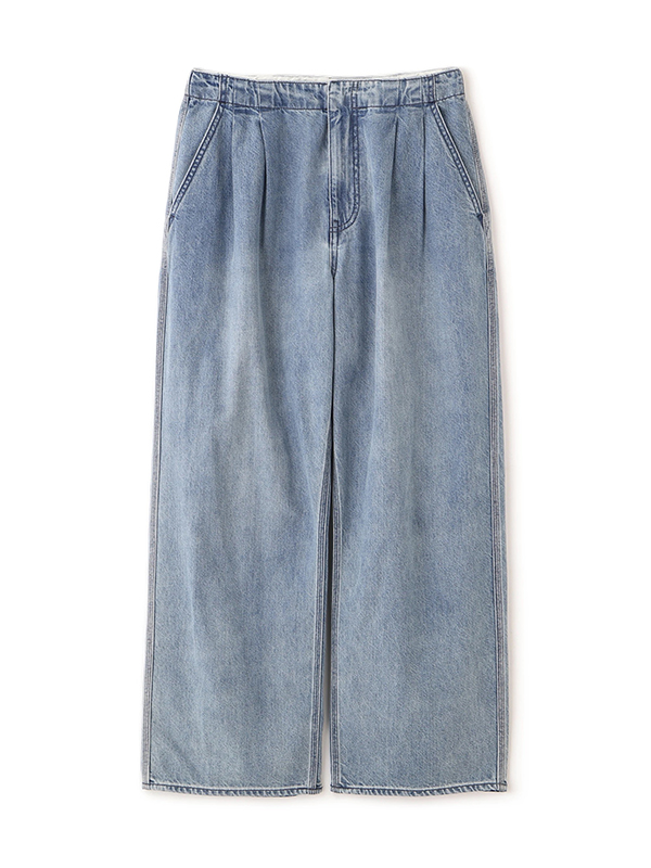 デニムタックワイドパンツ