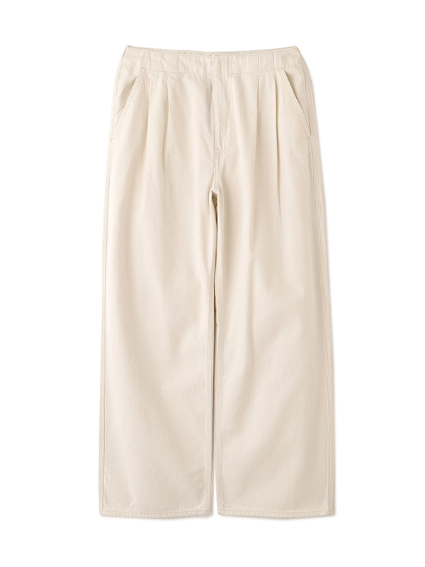 デニムタックワイドパンツ