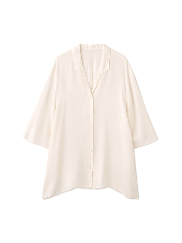 オープンネックキュプラシャツ