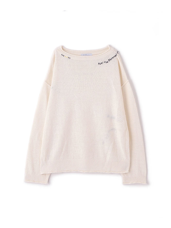 エンブロイダリーローゲージニットプルオーバー