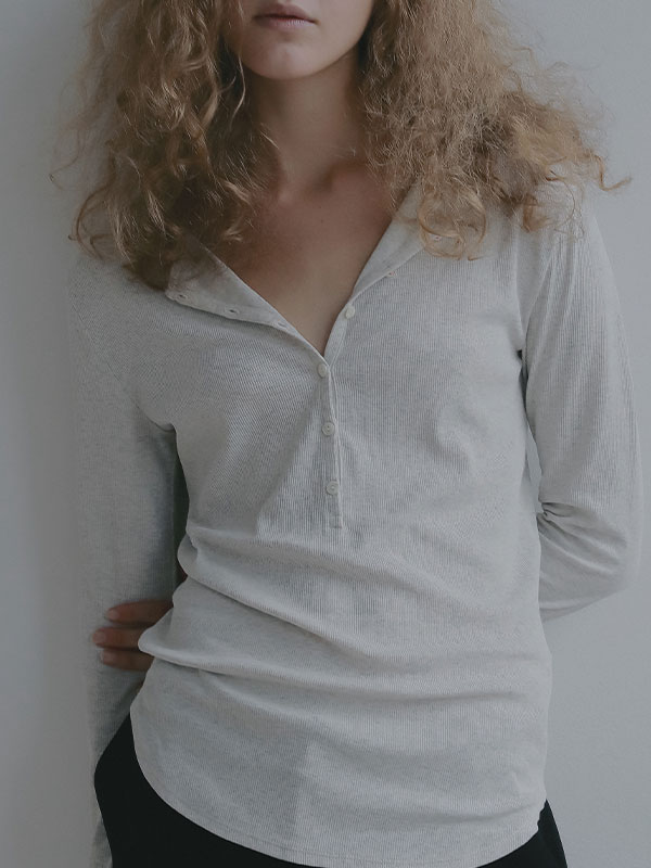 ヘンリーネックシアープルオーバー