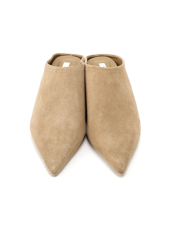 ポインテッドインヒールレザーミュール