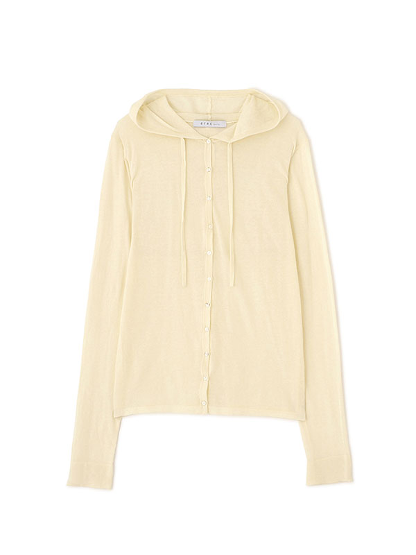 シアーニットフードカーディガン