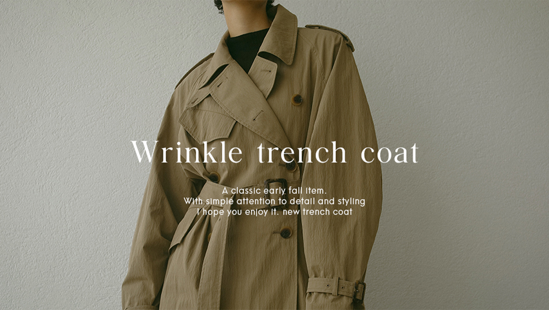 Wrinkle trench coat