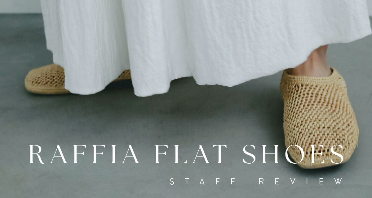 Raffia flat shoes