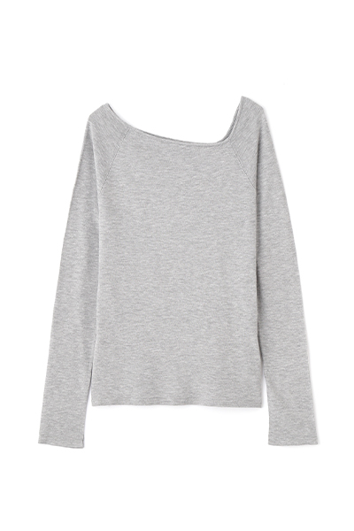 アシンメトリーネックニットPO