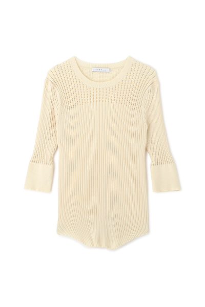 ハーフスリーブリブメッシュニットPO