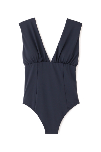 Vカットバストギャザースイムウェア