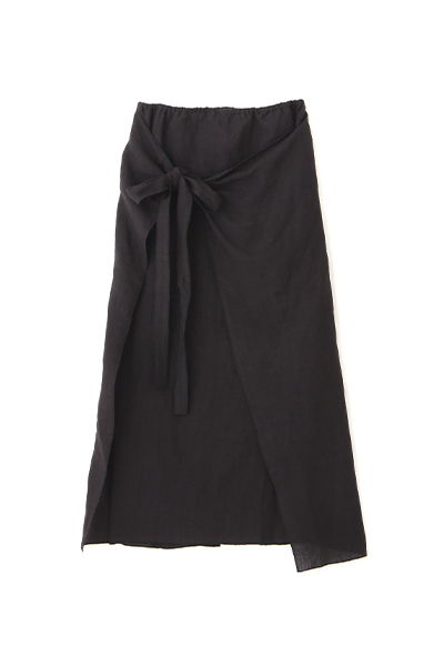 レイヤードラップリネンスカート