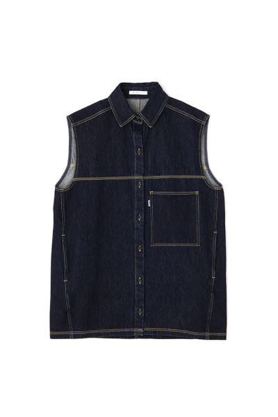 EDWIN&times;ETRE TOKYOスリーブレスデニムミニワンピース