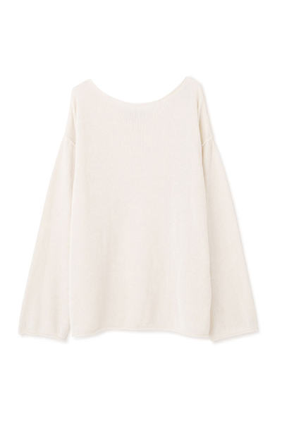 ロールエンドリネンニットプルオーバー