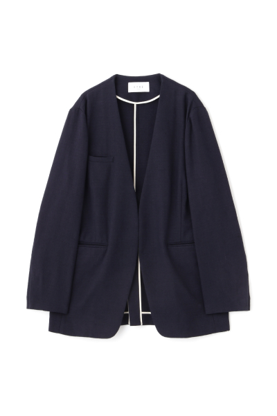 リネンノーカラージャケット