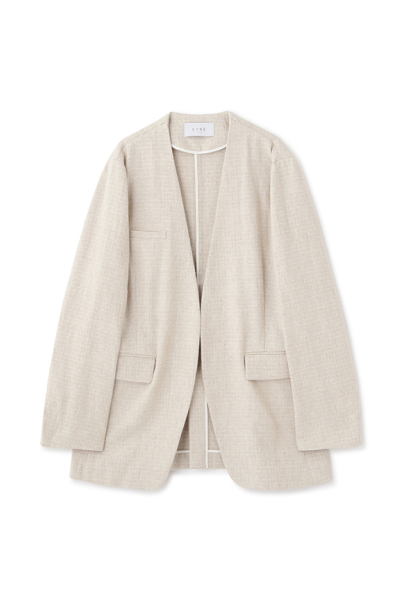 リネンノーカラージャケット