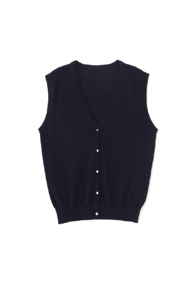 コットンリネンハイゲージニットベスト