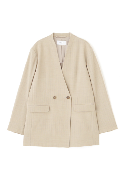 サイロスパンノーカラーダブルブレストジャケット