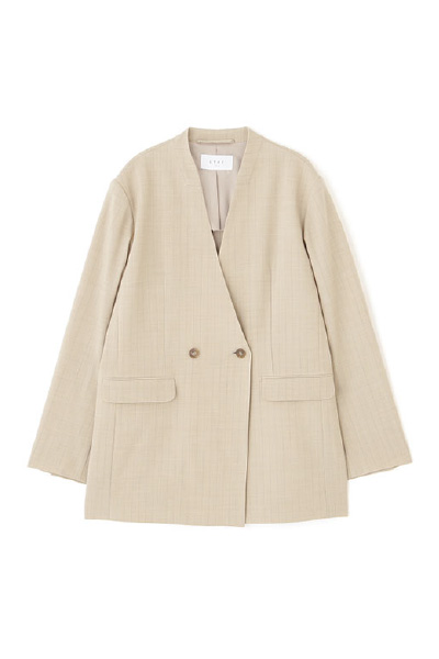 サイロスパンノーカラーダブルブレストジャケット