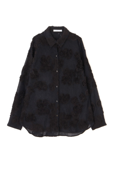 コードエンブロイダリーブラッシュドチュールシャツ