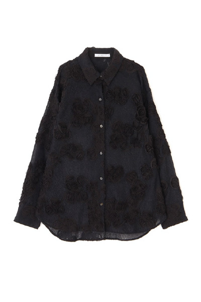 コードエンブロイダリーブラッシュドチュールシャツ