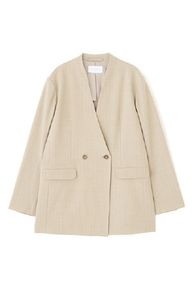 サイロスパンノーカラーダブルブレストジャケット