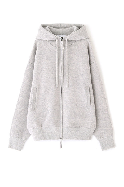 ダブルフェイスオーバーサイズニットパーカー