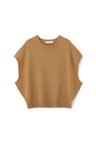 ウールカシミヤスリーブレスニットPO