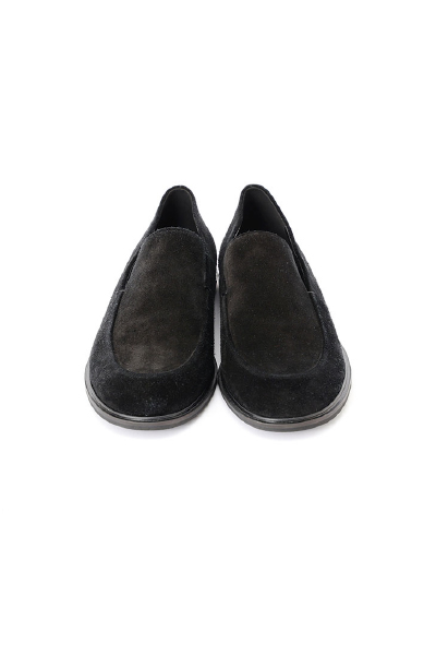 スウェードフラットローファー