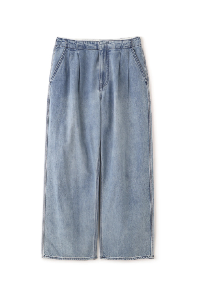 デニムタックワイドパンツ