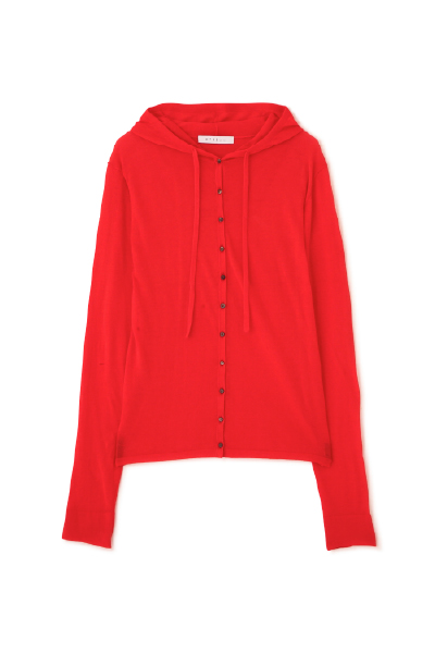 シアーニットフードカーディガン