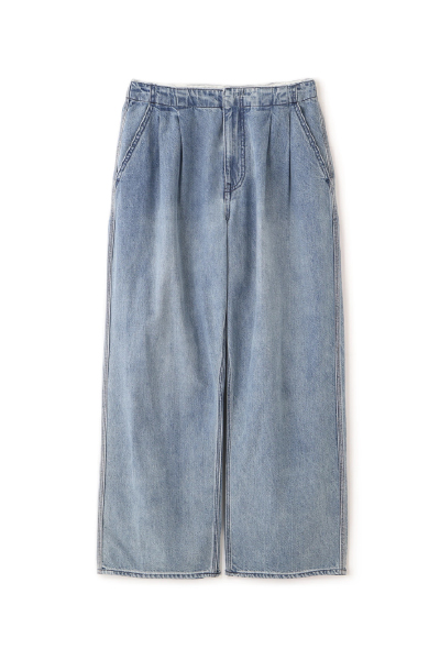 デニムタックワイドパンツ