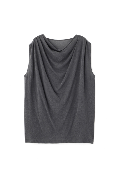 スリーブレスドレープネックプルオーバー